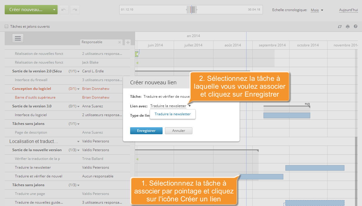 Comment gérer votre projet en utilisant le diagramme de Gantt ? Etape 6