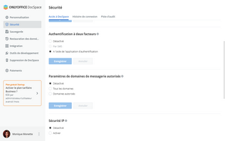 Utiliser l'authentification à deux facteurs dans DocSpace