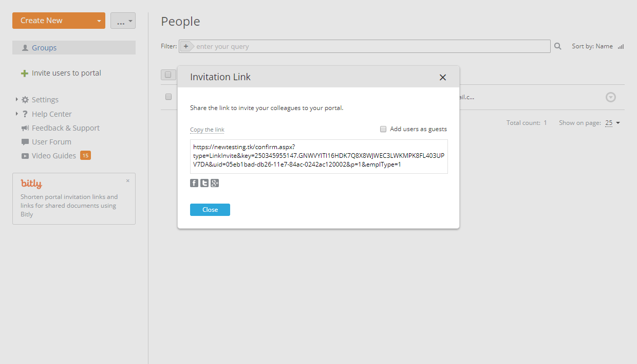 Lien d'invitation