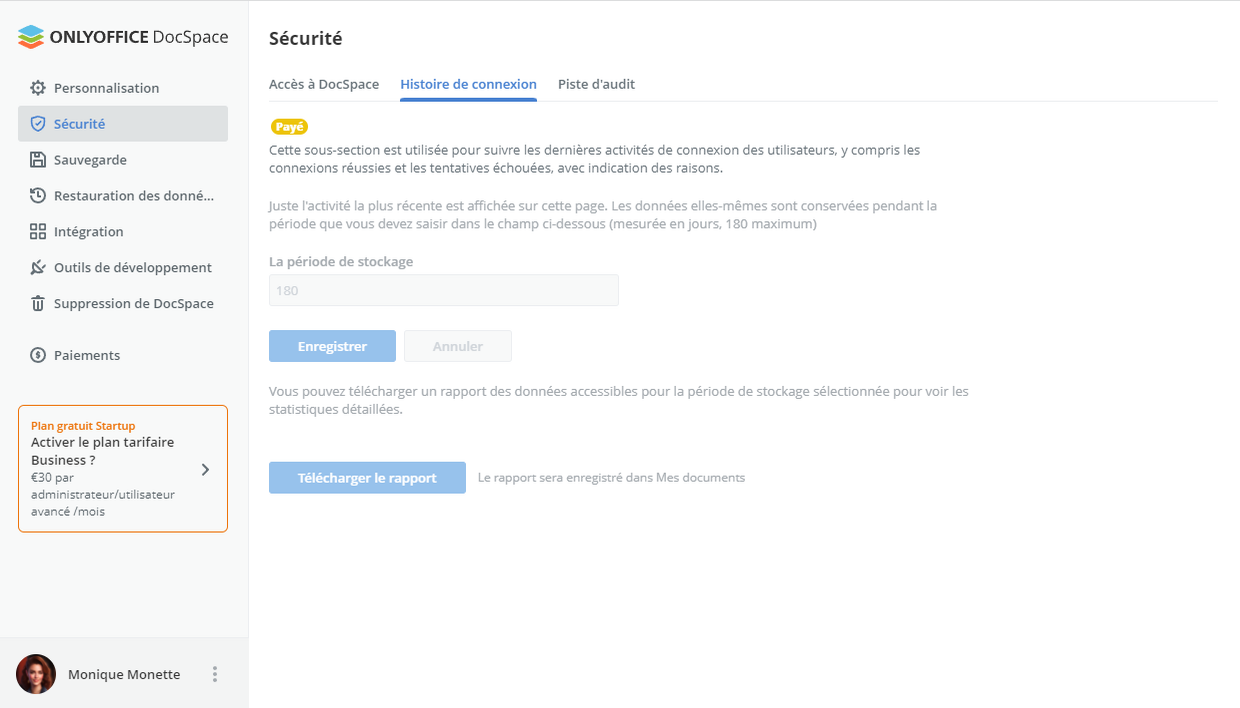 Suivi de l'historique de connexions