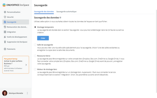 Sauvegarde de données