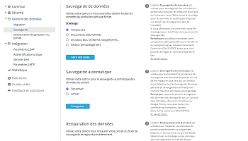 Sauvegarde de données