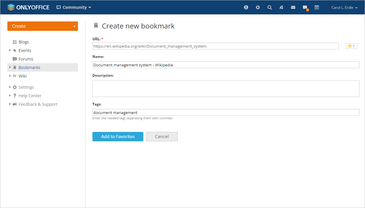 Adding Bookmarks