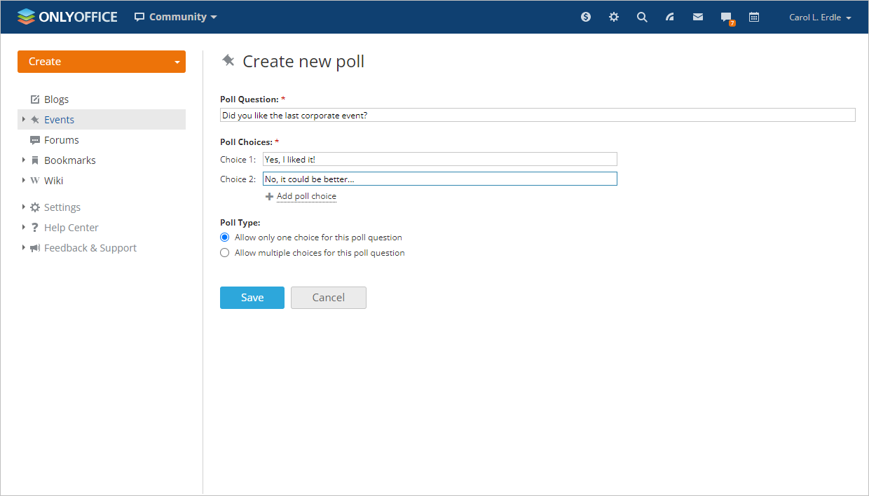 Adding Poll