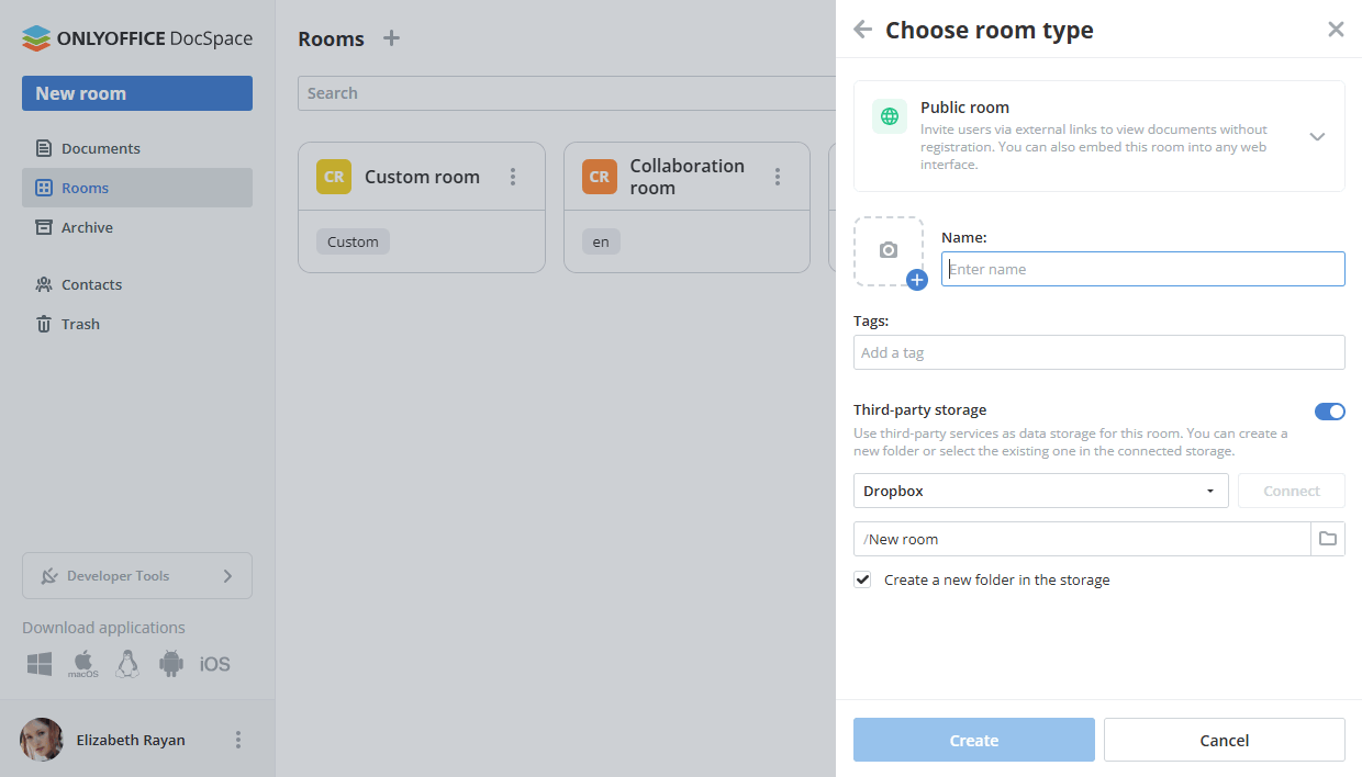 Creating rooms
