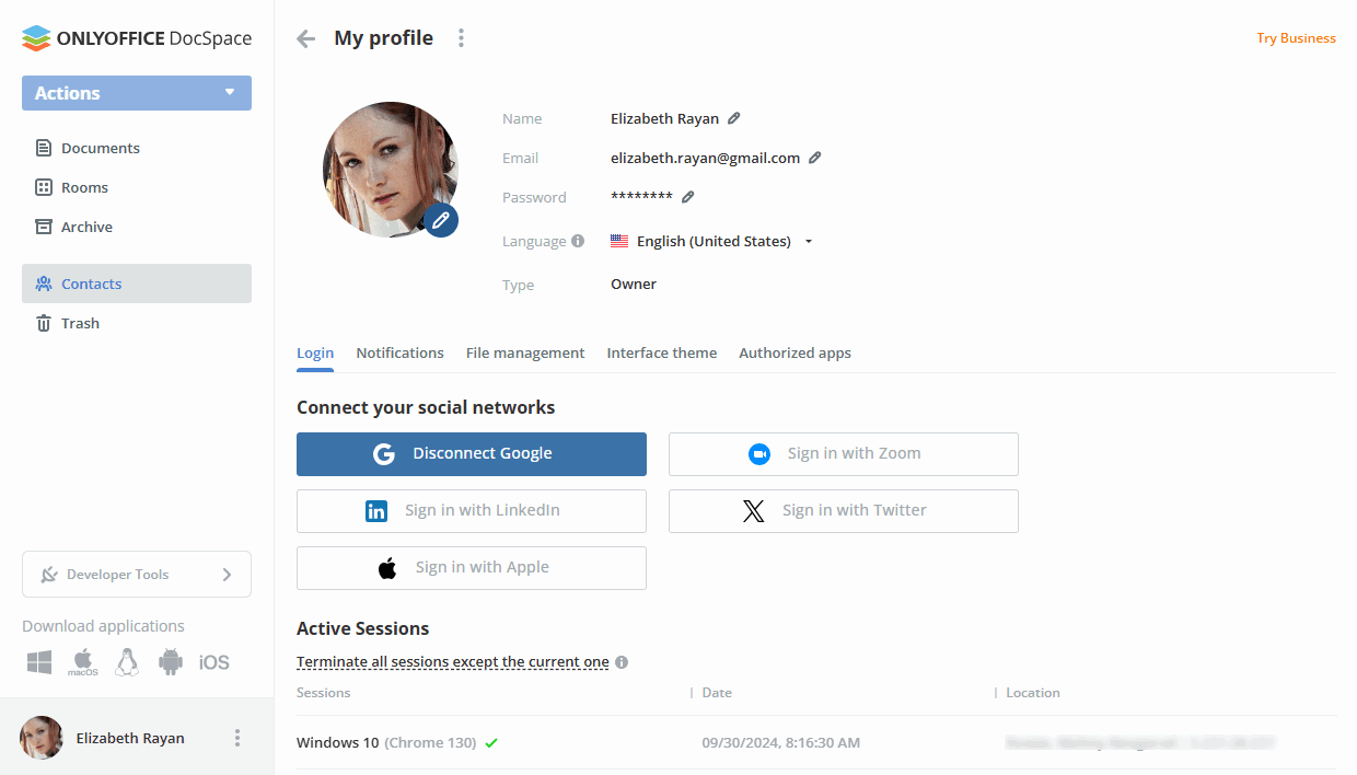 Editing profiles