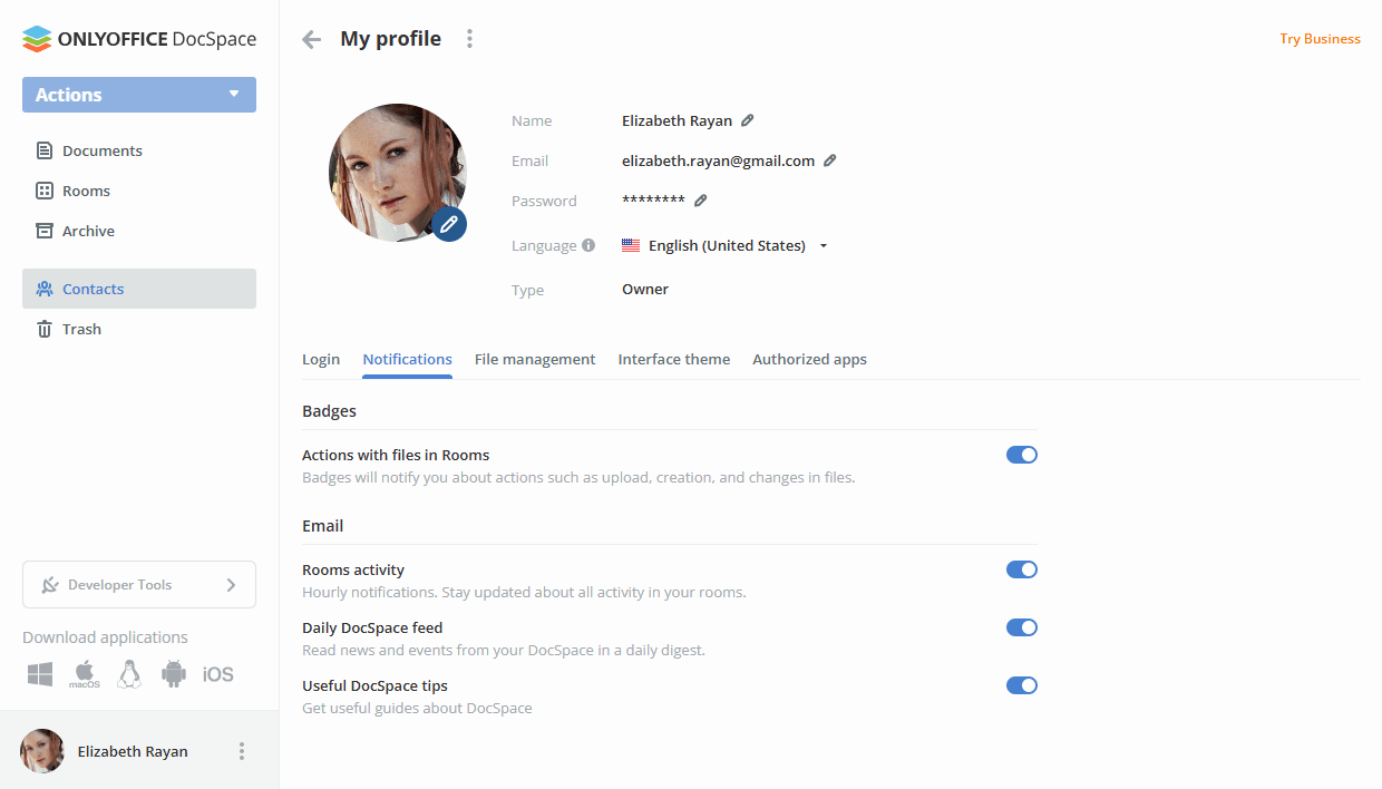 Editing profiles