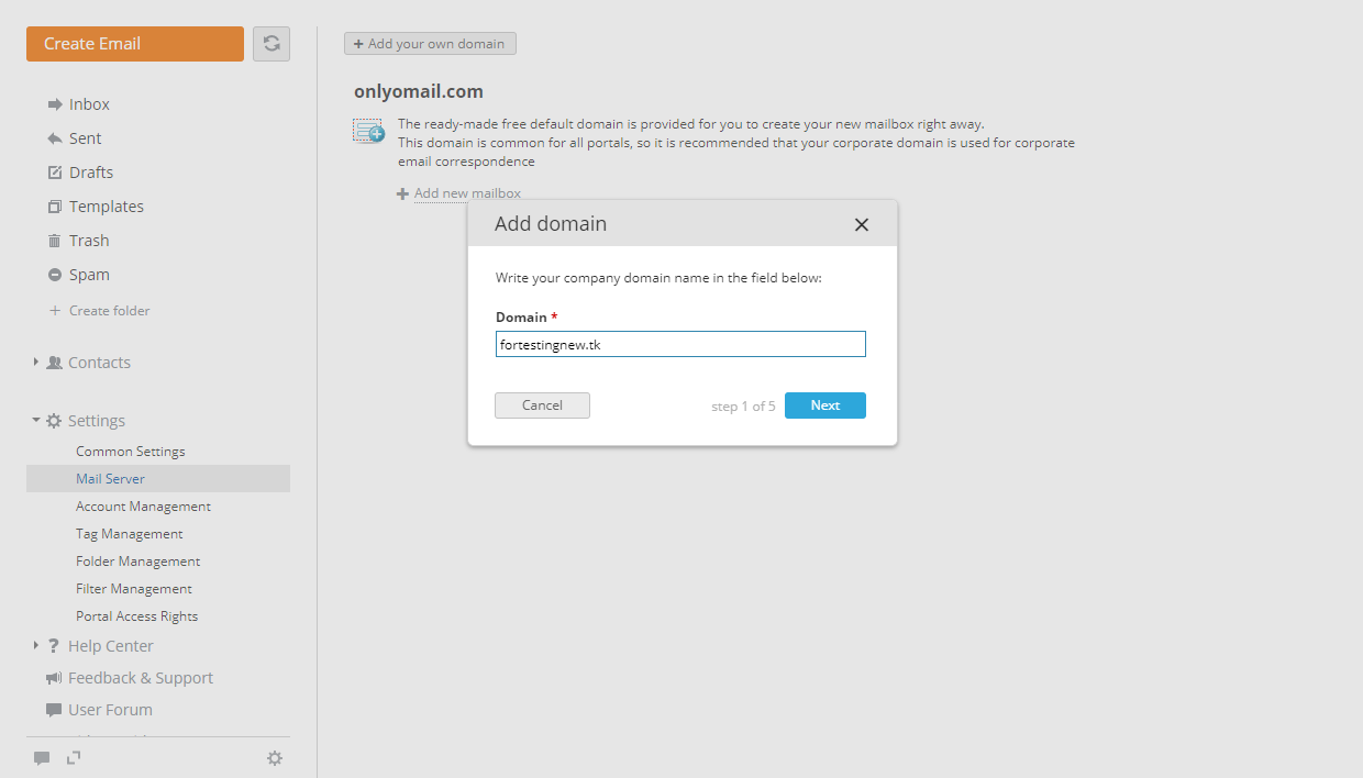 Add Domain