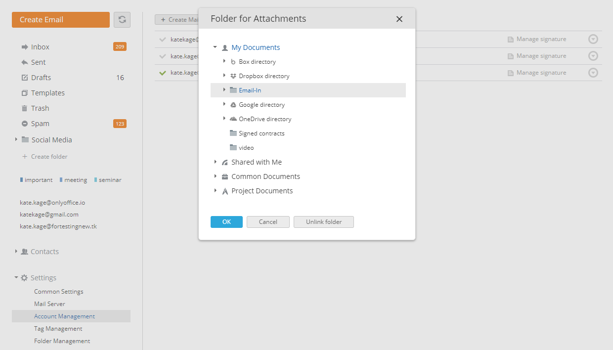 Folder For Attachments