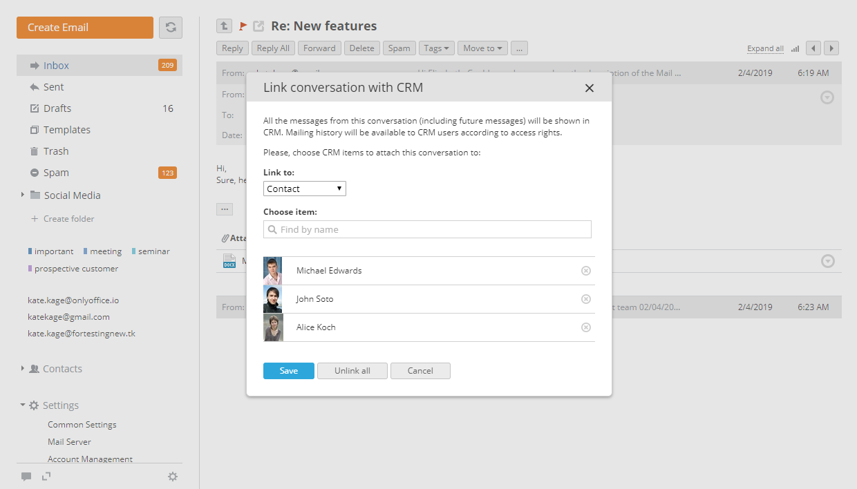 Link conversation