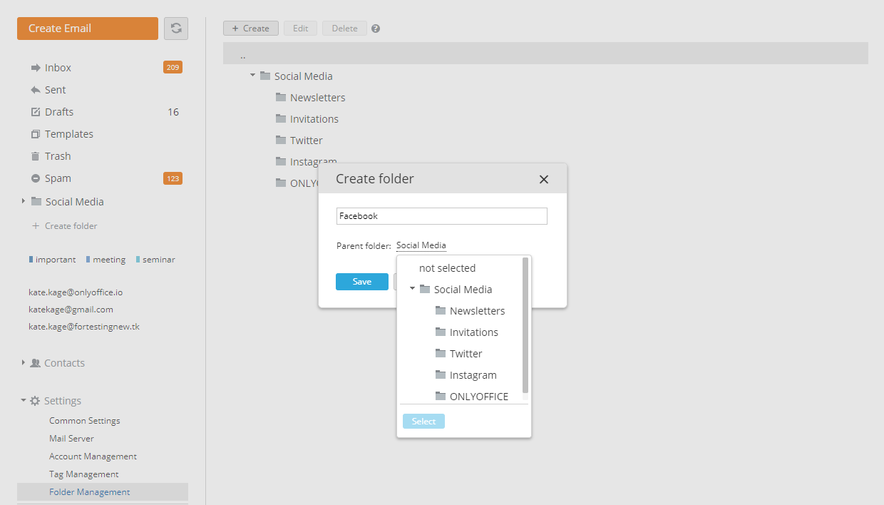 Manage Folders