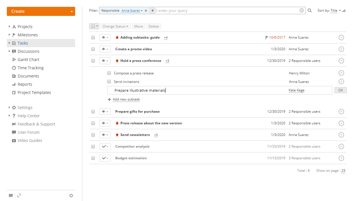 Create Subtasks