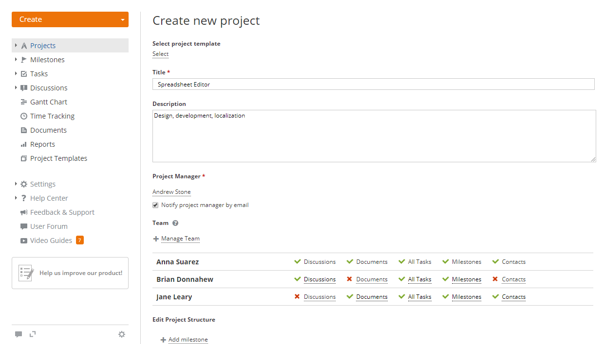 Create New Project