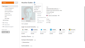 Editing Profile