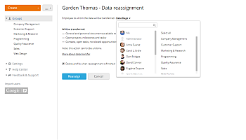 Reassigning data