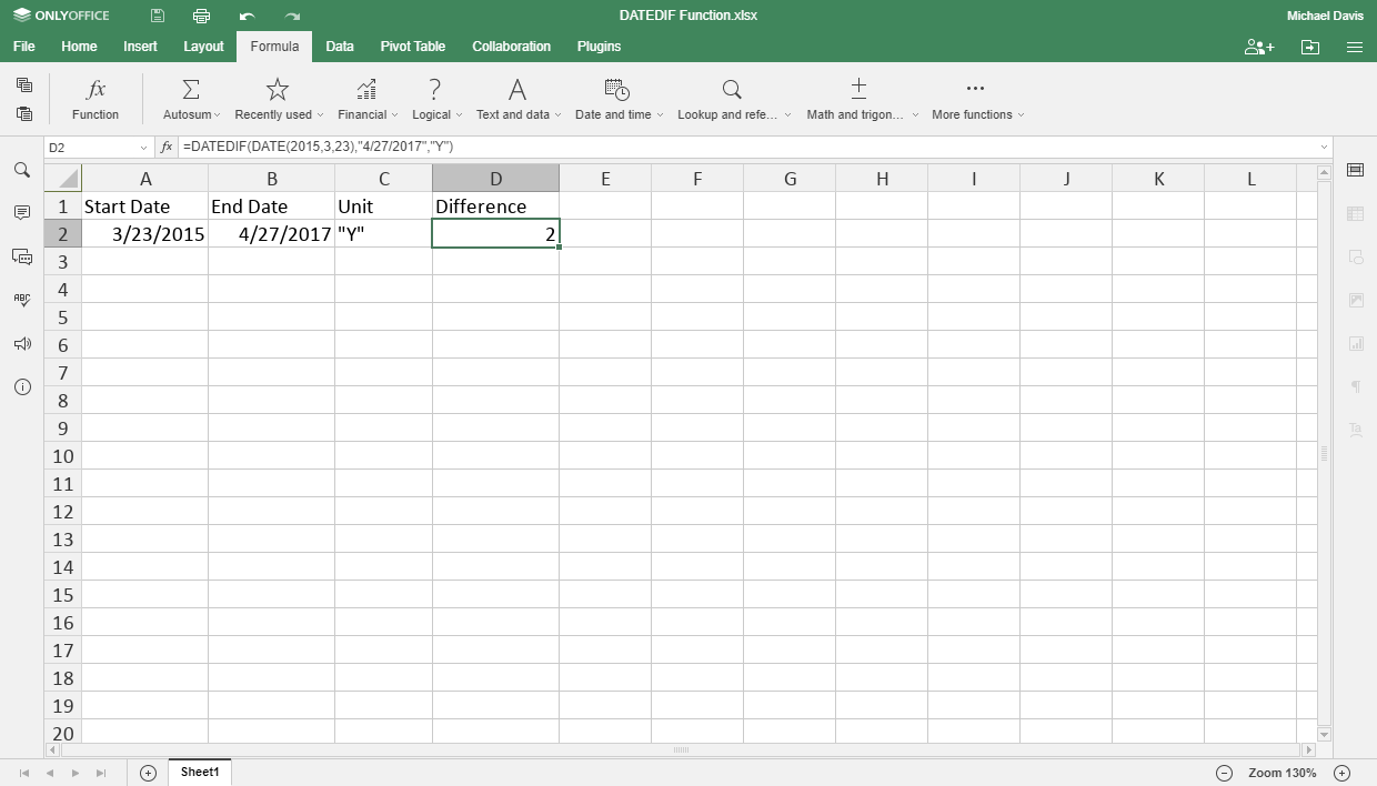 if and excel Step 1