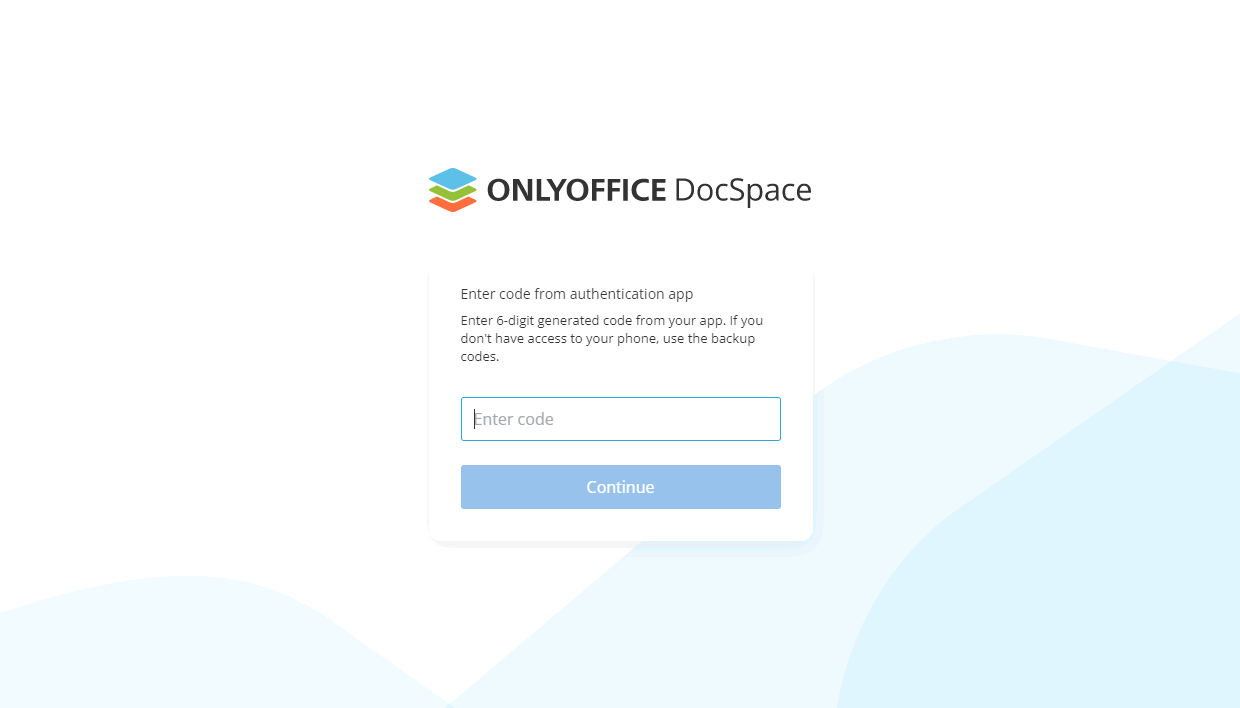Using two-factor authentication in DocSpace
