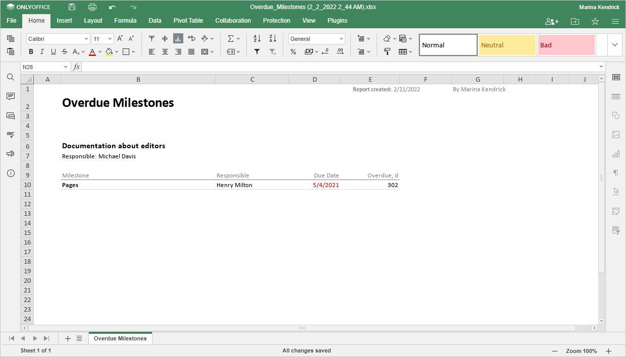 Report Project Progress