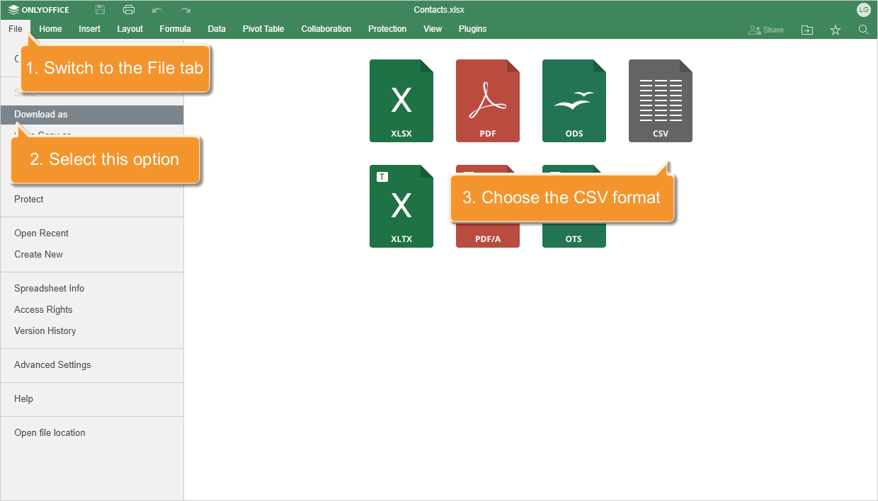 How to add users using the contact information from a CSV file? Step 1