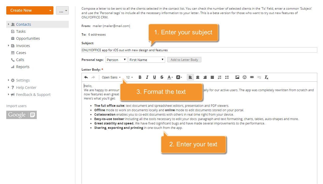 How to organize mass mailing? Step 4