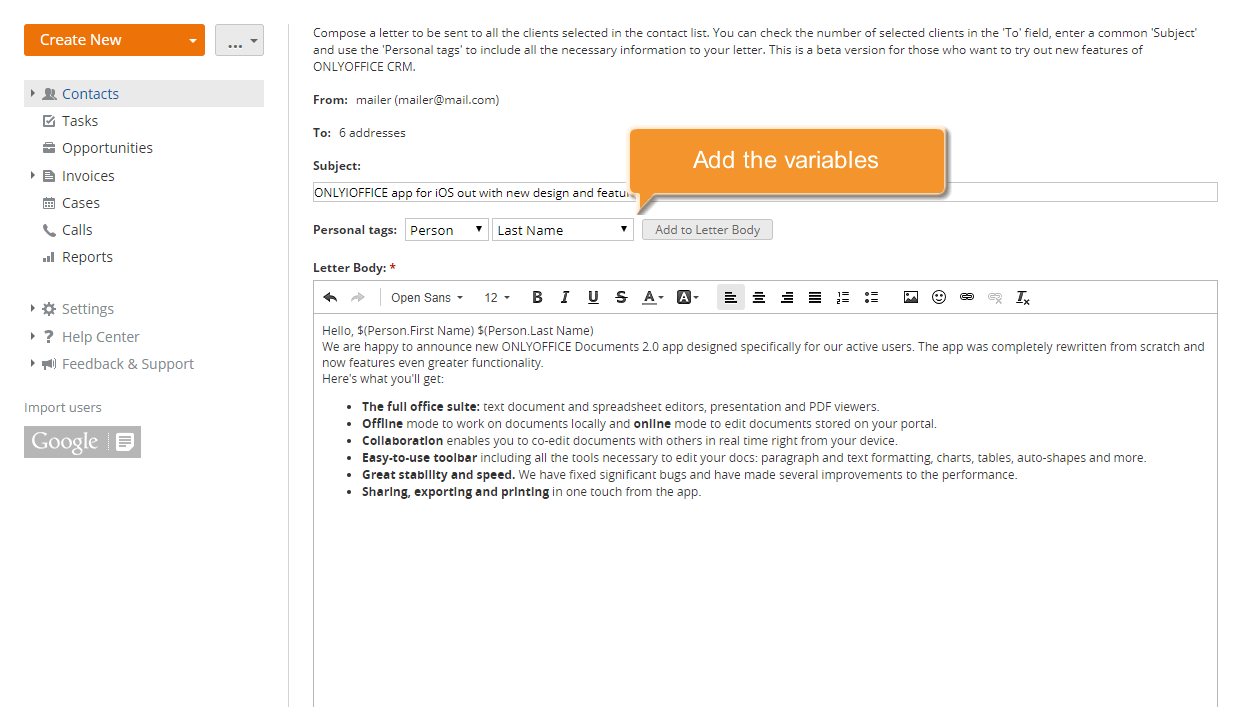 How to organize mass mailing? Step 4