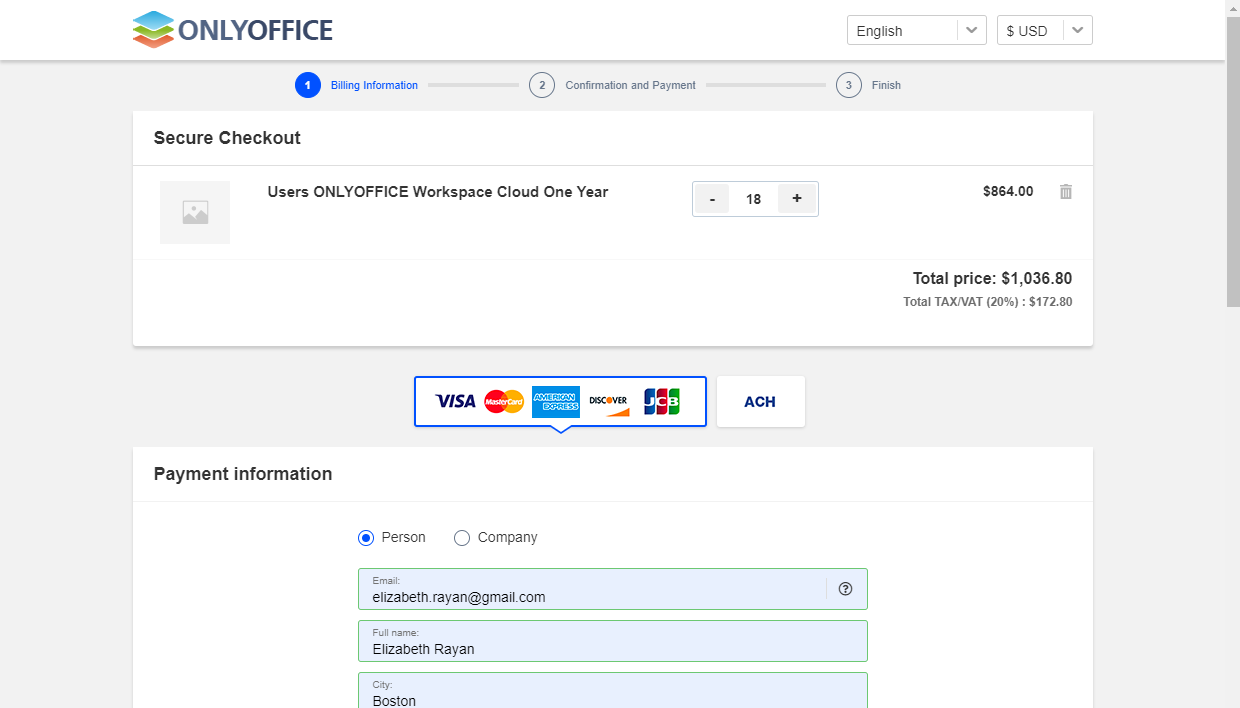 How to change a pricing plan? Step 3