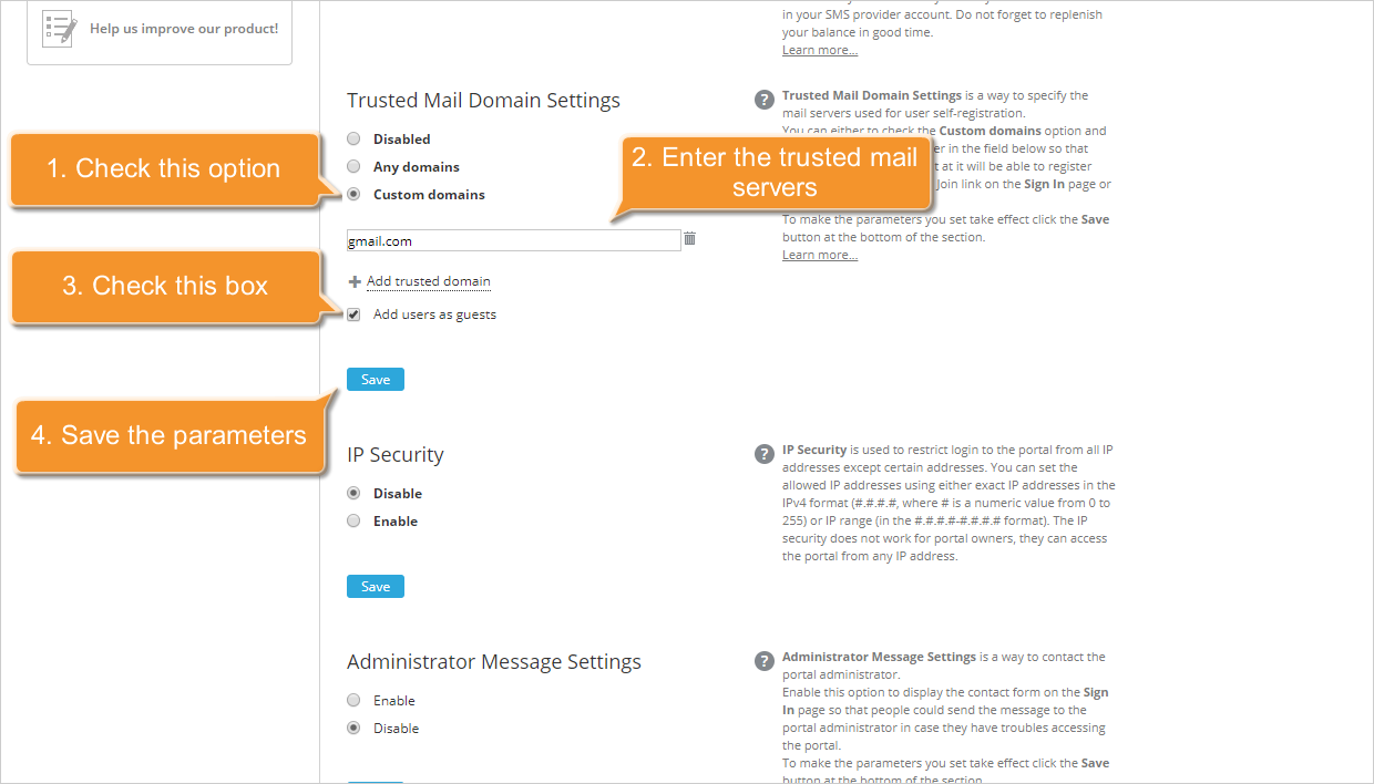 How to add guests to your portal? Allow guests self-registration