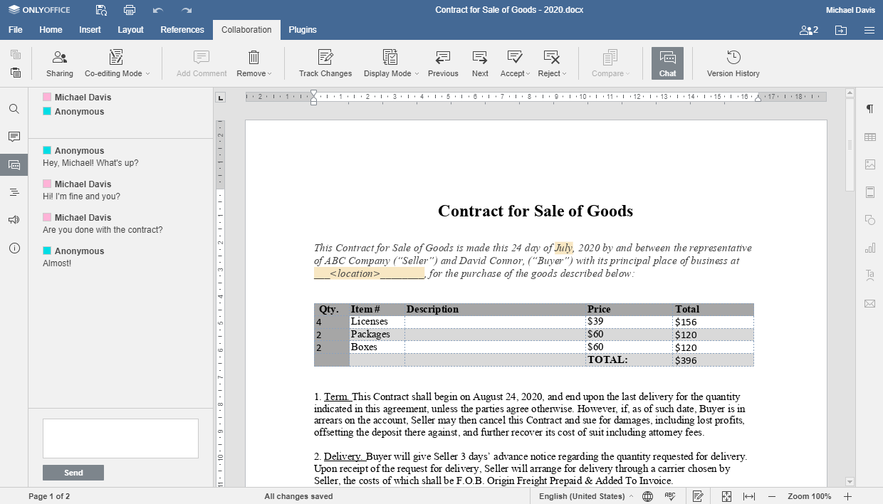 How to co-edit the document online? Step 6