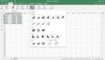 how to make a chart in excel Step 1