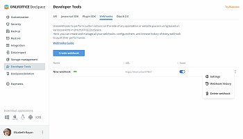 Using webhooks in DocSpace