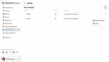 Using webhooks in DocSpace