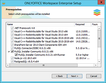 How to deploy ONLYOFFICE Workspace Enterprise Edition for Windows on a local server? Step 2