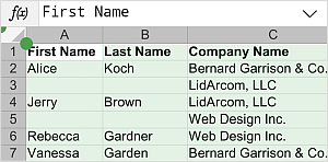 Select whole sheet