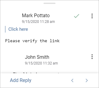 Comments panel