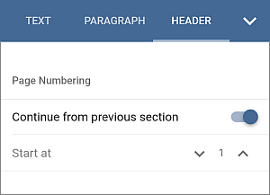 Header settings