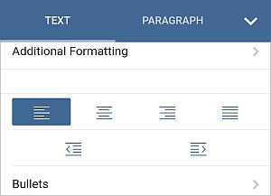 Paragraph Alignment settings