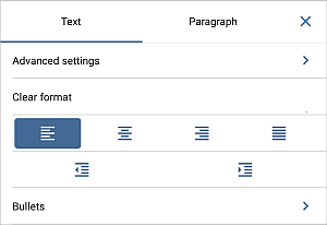 Paragraph Alignment settings