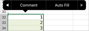 AutoFill menu
