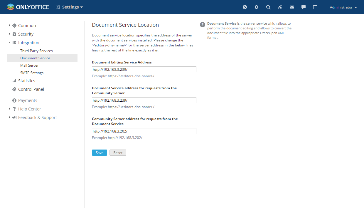 Connecting ONLYOFFICE Docs to ONLYOFFICE Groups