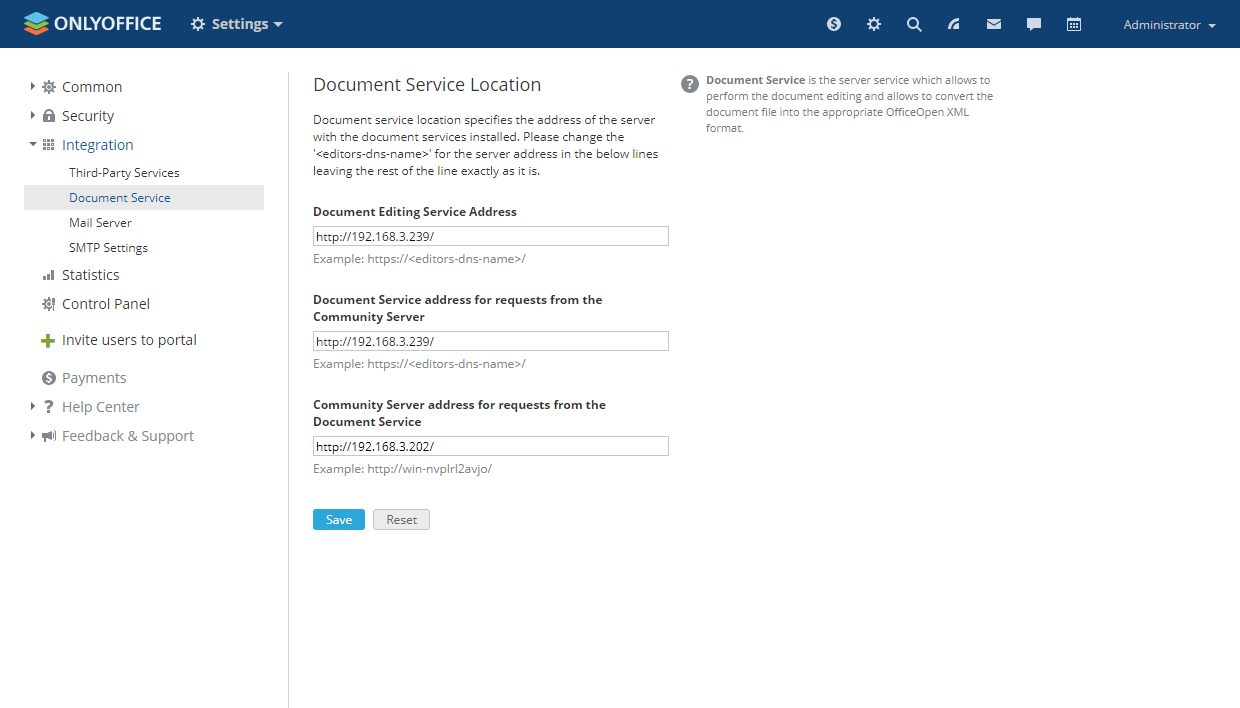Connecting ONLYOFFICE Docs to ONLYOFFICE Groups