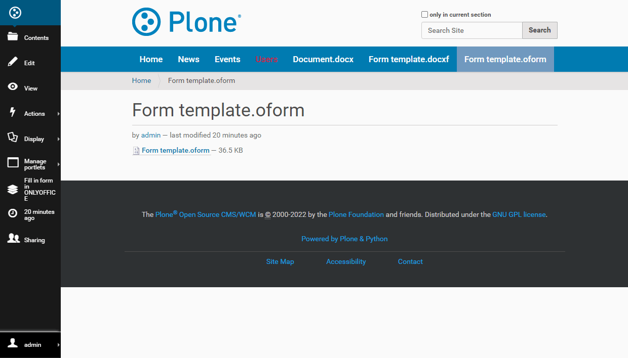 Fill in a form