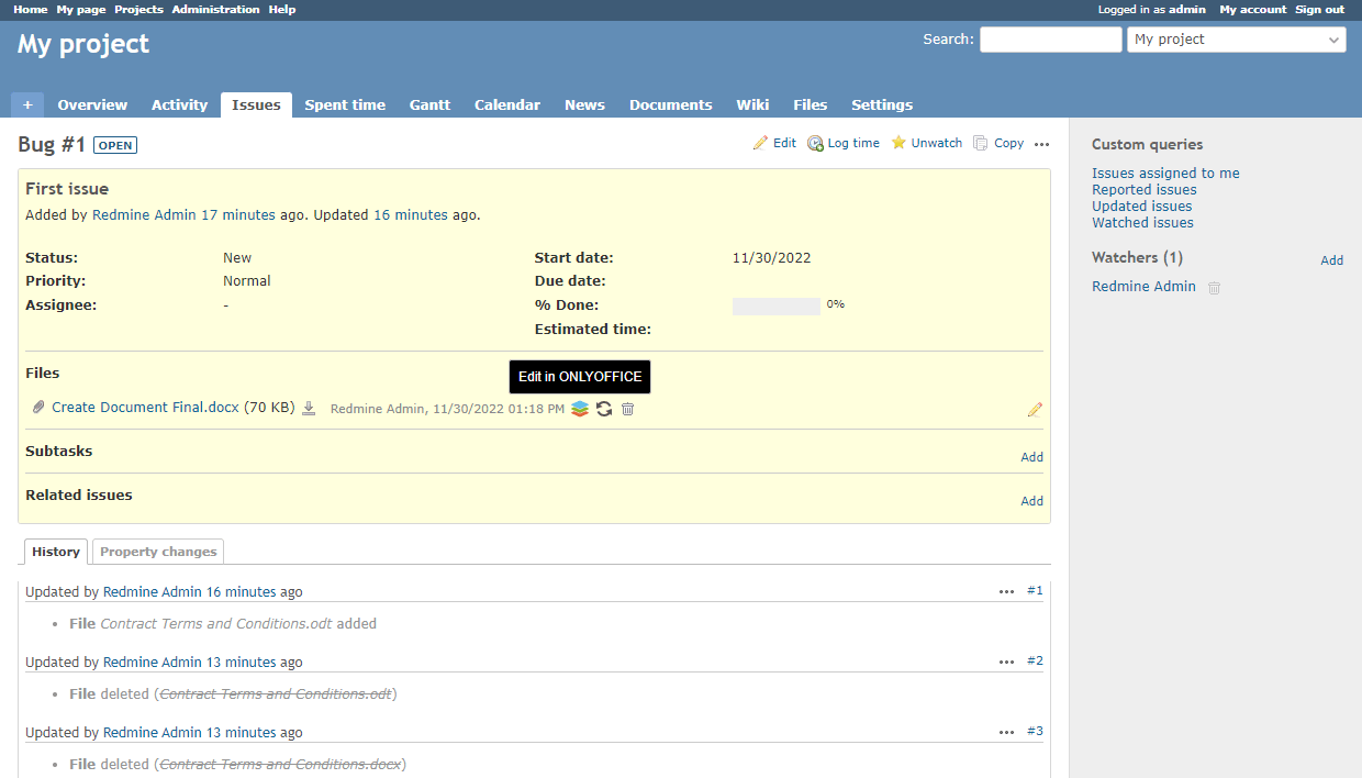 Issues module