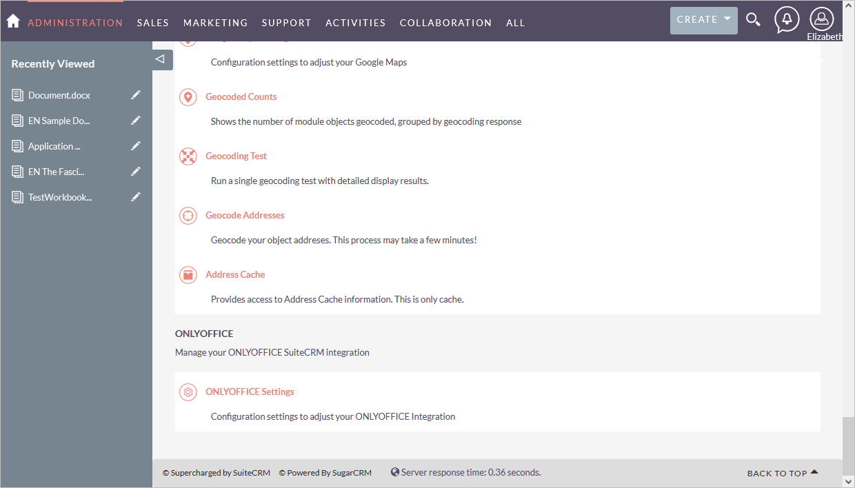ONLYOFFICE_SuiteCRM_OO_settings