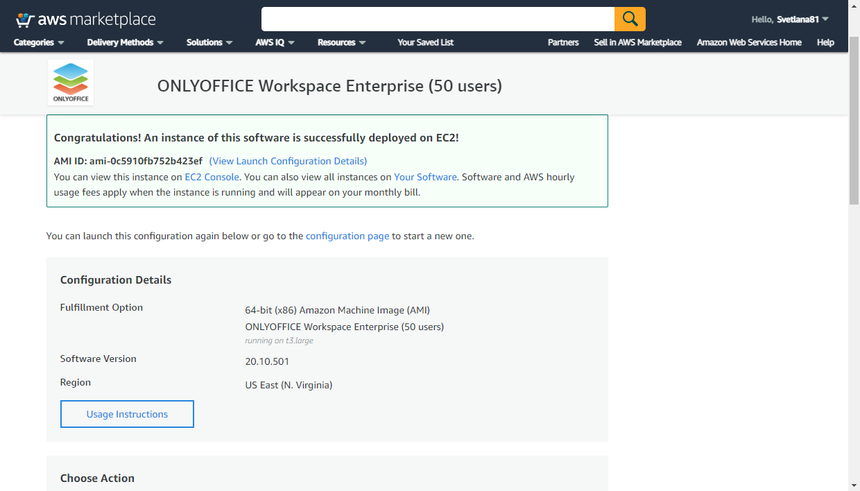 Launch your ONLYOFFICE instance