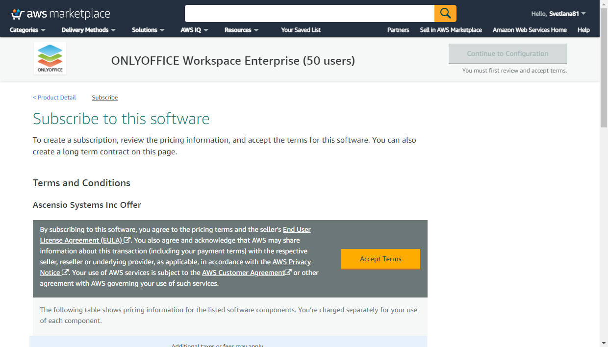 Subscribe for ONLYOFFICE AMI