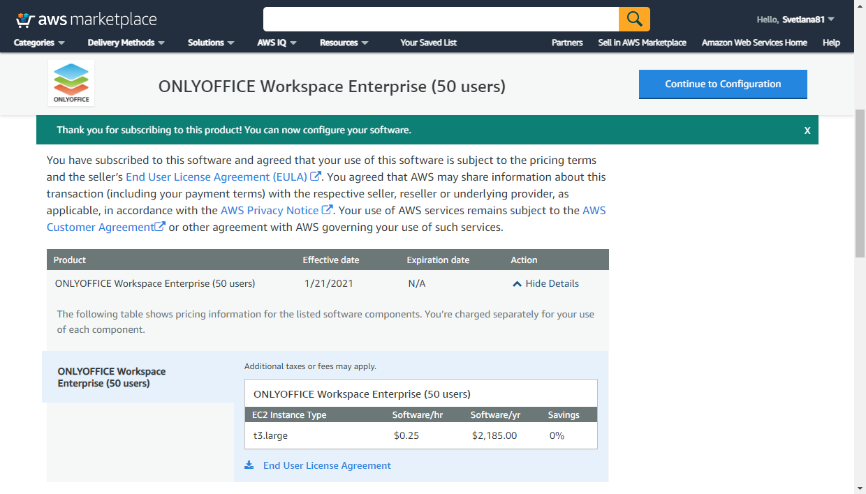Subscribe for ONLYOFFICE AMI