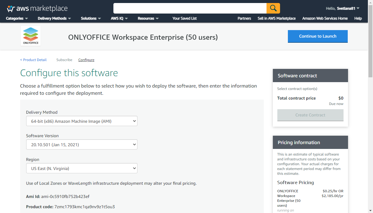 Launch your ONLYOFFICE instance