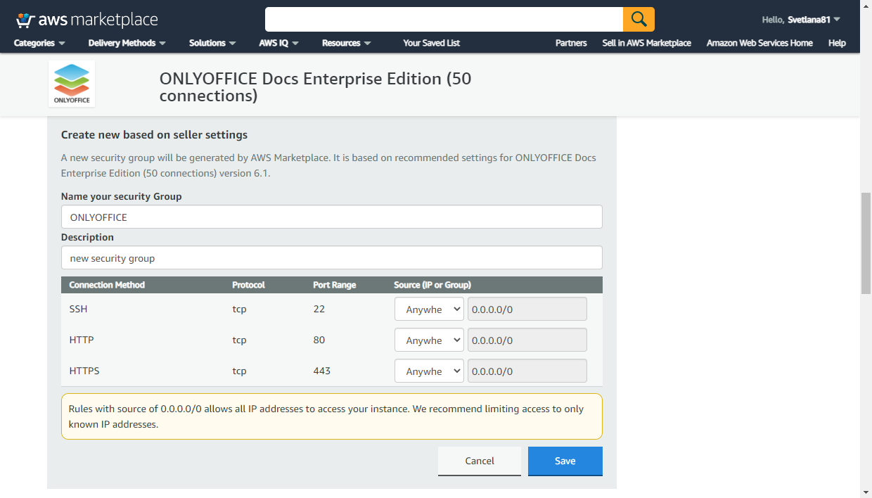 Launch your ONLYOFFICE instance