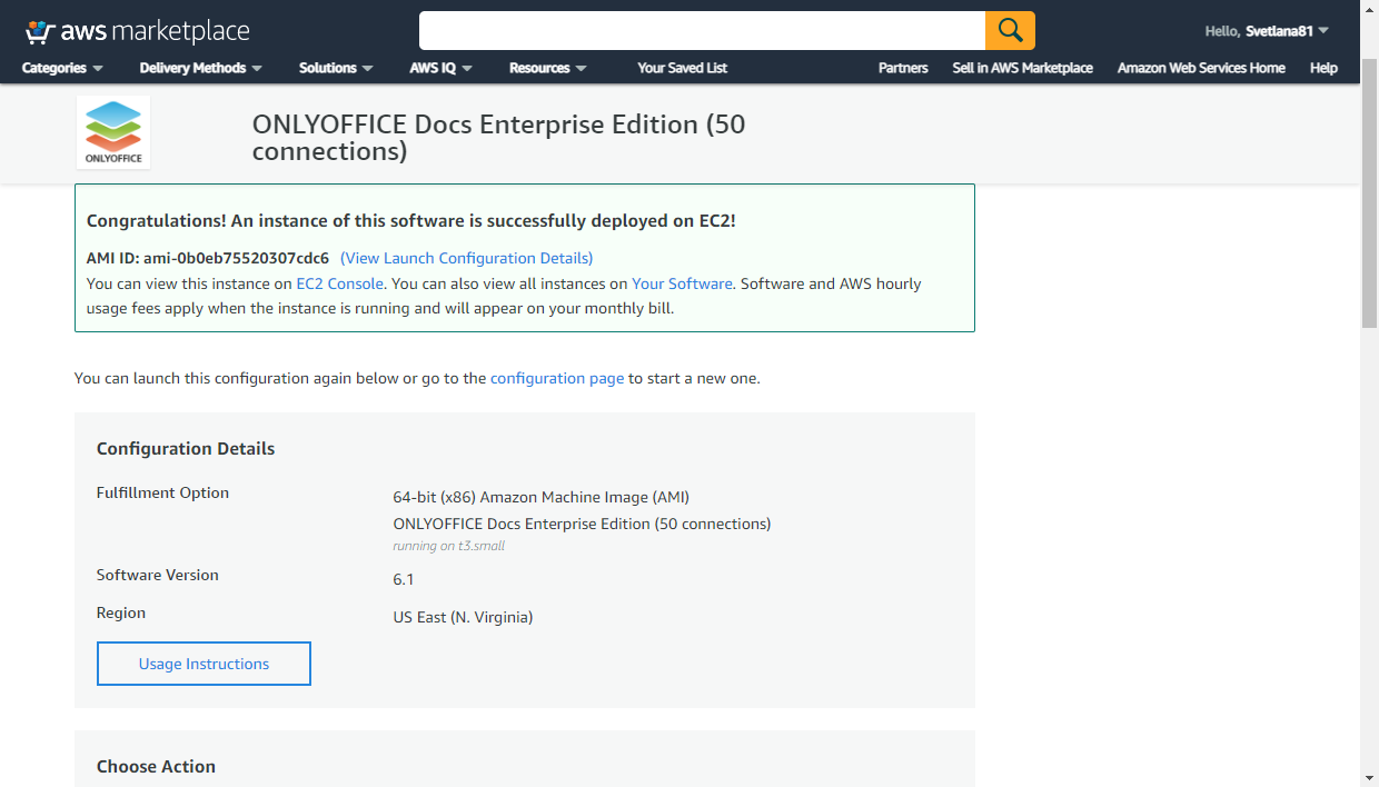 Launch your ONLYOFFICE instance