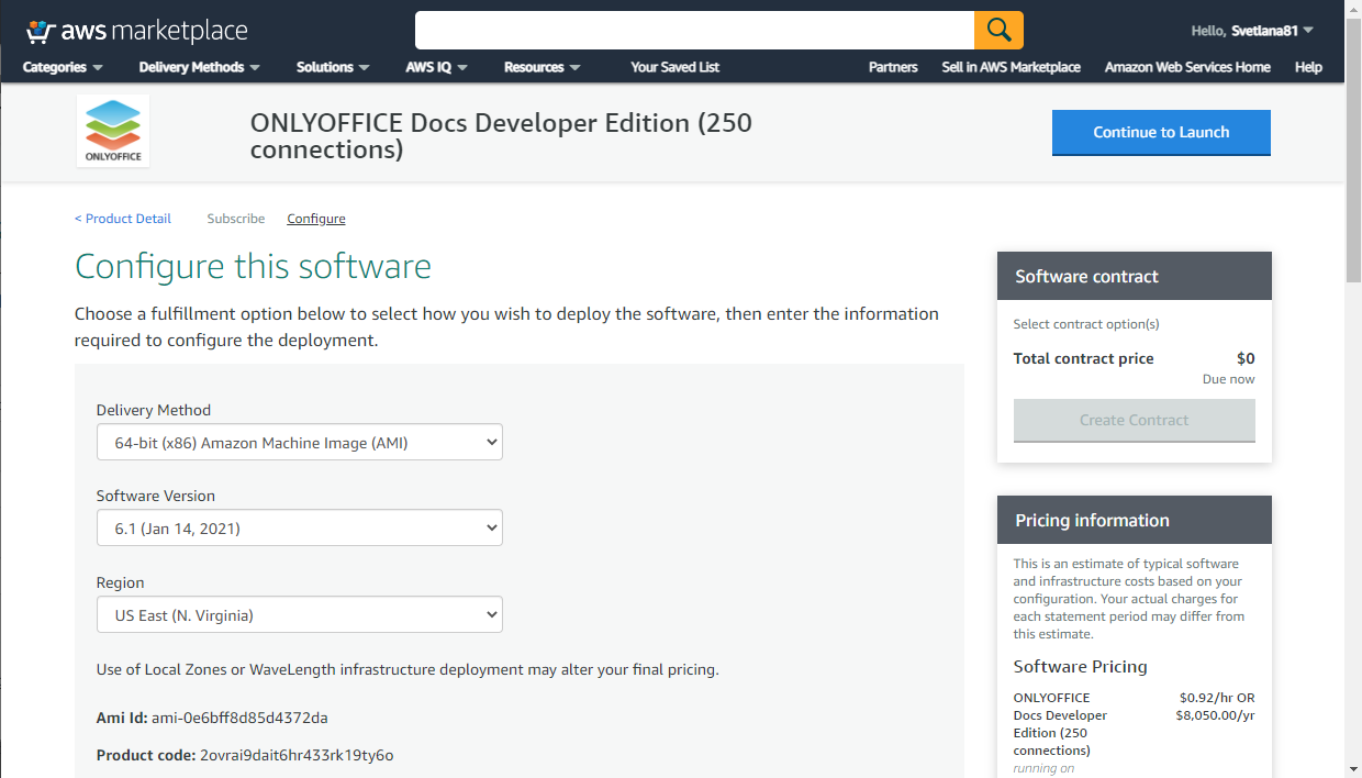 Launch your ONLYOFFICE instance